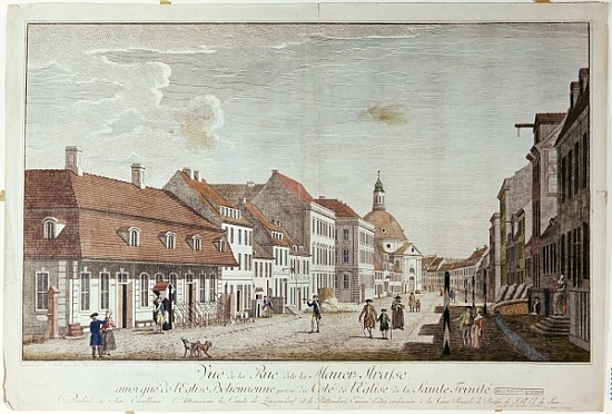 View of Mauer Strasse, Berlin van Johann Georg Rosenberg