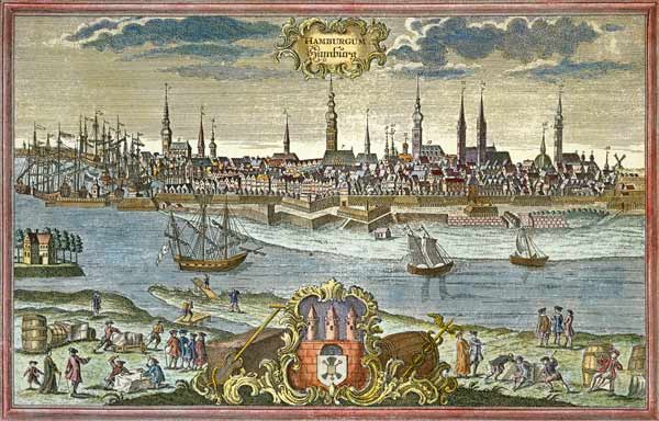 Hamburg c.1750 van Johann Georg Ringlin