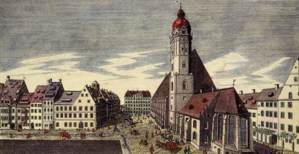 Leipzig, Thomaskirche, Engr.J.G.Schreiber van Johann Georg Schreiber