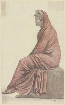 Roma: Sitzende Frau mit Stadtkrone (zu Goethes Römischem Karneval)