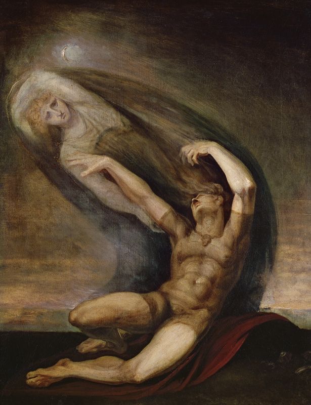Achilles Searching for the Shade of Patrocles van Johann Heinrich) Henry (Fussli, Johann Heinrich) Fuseli