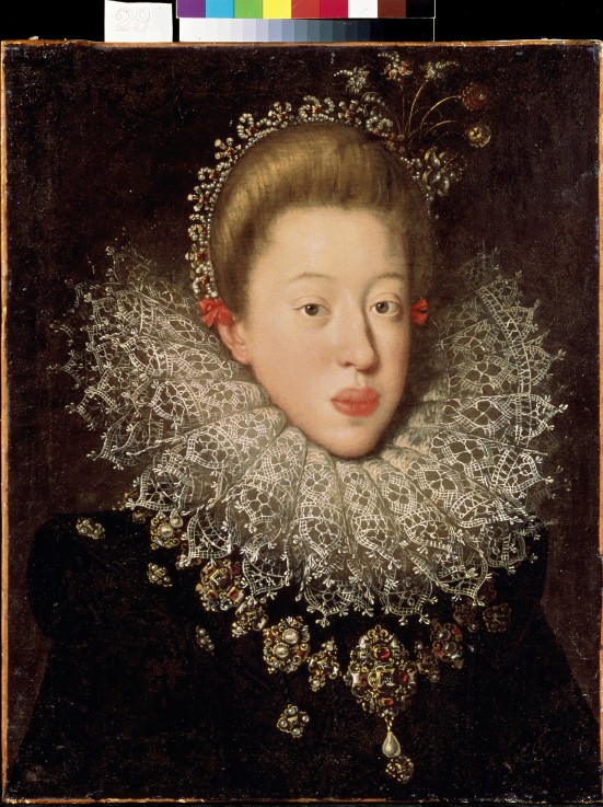 Portrait of Holy Roman Empress Anna of Tyrol (1585-1618) van Johann or Hans von Aachen