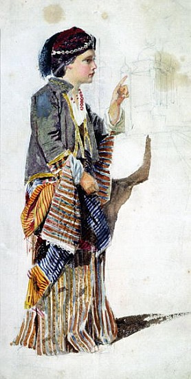 Figure of a girl in Turkish costume, 19th century van John Absolon