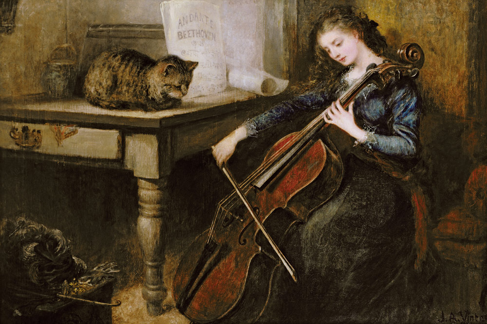 Beethoven's Andante (oil on canvas) van John Alfred Vintner