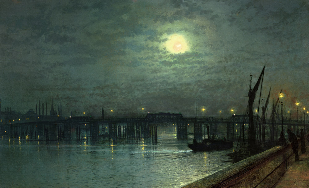 Battersea Bridge by Moonlight van John Atkinson Grimshaw