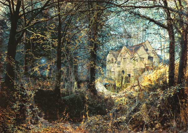 Autumn Glory: The Old Mill, 1869 (oil on canvas) van John Atkinson Grimshaw