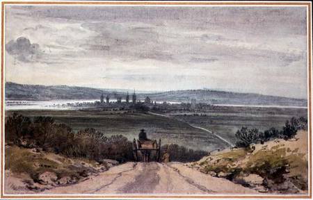 View of Oxford from Shotover Hill in Floodtime, When the Water was Out, 10th January van John Baptist Malchair