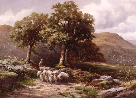Landscape with a Flock of Sheep van John Bates Noel