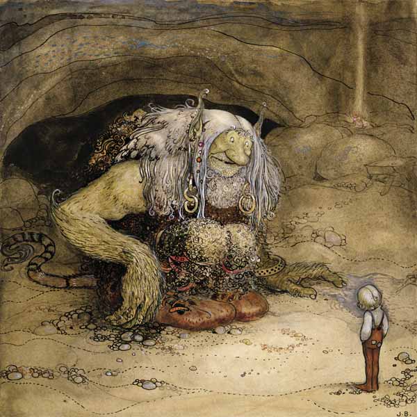 The Troll and the Boy (w/c on paper) van John Bauer