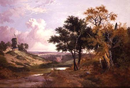 Landscape with a Windmill van John Berney Ladbrooke
