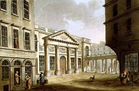 The Pump Room, from 'Bath Illustrated by a Series of Views', engraved by John Hill (1770-1850) pub. van John Claude Nattes