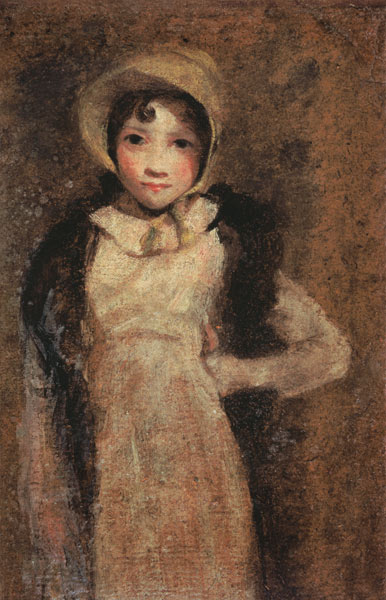 A Girl, thought to be the artist's daughter  paper laid on van John Constable
