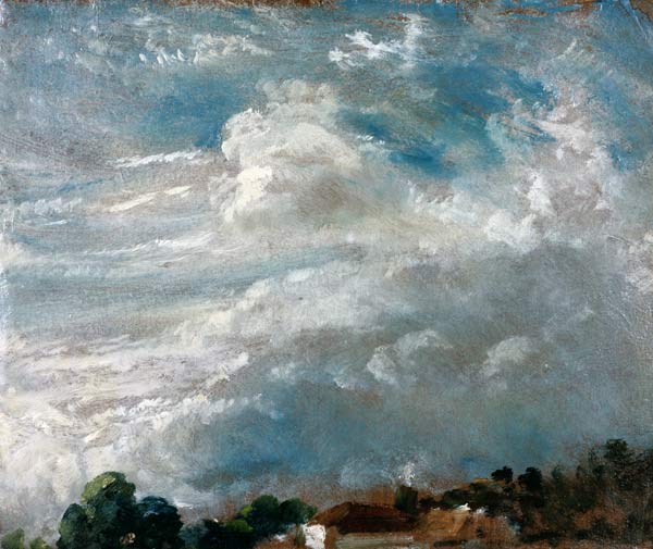 Cloud study, horizon of trees van John Constable