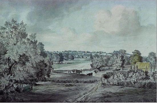 The Valley of the Stour, with Langham church in the distance van John Constable
