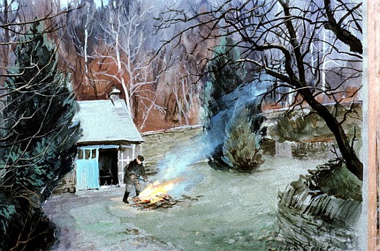 Lakeland Bonfire, 1996 (gouache)  van John  Cooke