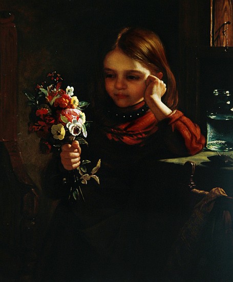 Girl with Flowers van John Davidson
