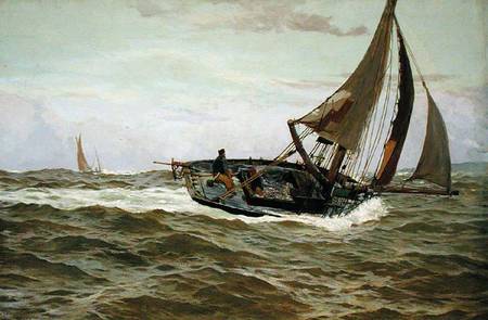 A Fishing Boat in a Stiff Breeze van John Fraser