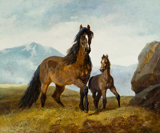A Welsh Mountain Mare and Foal - John Frederick Snr. Herring van John Frederick Herring d.Ä.
