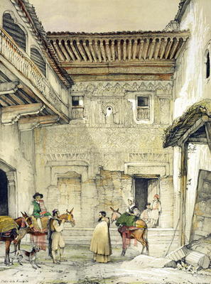 Court of the Mosque (Patio de la Mesquita), from 'Sketches and Drawings of the Alhambra', 1835 (lith van John Frederick Lewis
