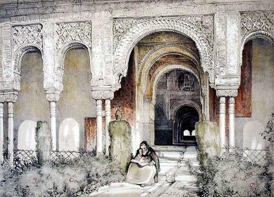 Entrance to the Hall of the Two Sisters (Sala de las dos Hermanas), from 'Sketches and Drawings of t van John Frederick Lewis