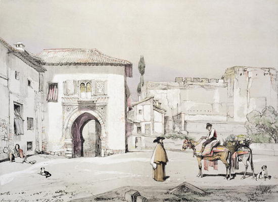 Gate of the Vine (Puerta del Vino), from 'Sketches and Drawings of the Alhambra', engraved by James van John Frederick Lewis