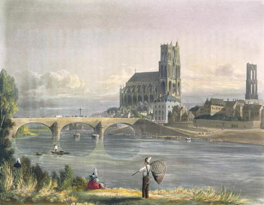 View of Mantes, from 'Views on the Seine', engraved by Thomas Sutherland (b.1785) engraved by R. Ack van John Gendall