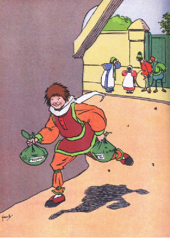 Georgey Porgey ran away, from Blackies Popular Nursery Rhymes published by Blackie and Sons Limited, van John Hassall