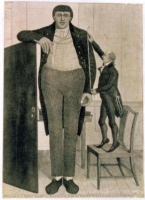 Mr O'Brien, the Irish Giant, the Tallest Man in the Known World Being near Nine Feet High, 1803 (etc van John Kay