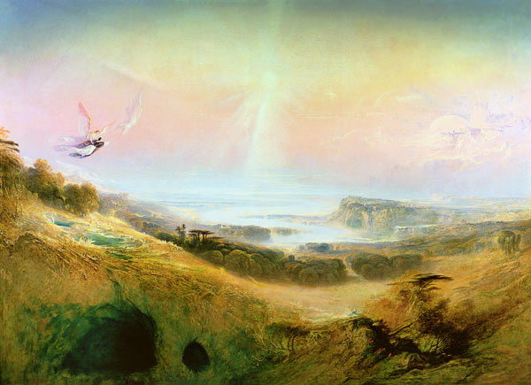 The Celestial City and the River of Bliss, 1841 (oil on canvas) van John Martin