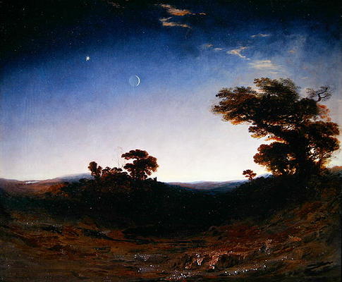 Moonlight (oil on canvas) van John Martin