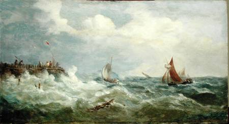 Boats Making for the Harbour Mouth van John Moore