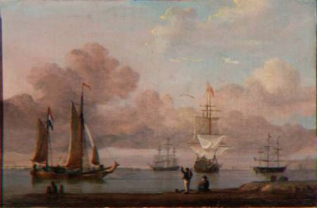 Shipping in a Calm (panel) van John of Hull Ward