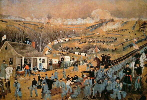 Battle of Fredericksburg, 1862 (colour litho) van John Richards