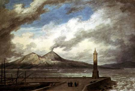 Vesuvius and Somma from the Mole at Naples van John Robert Cozens