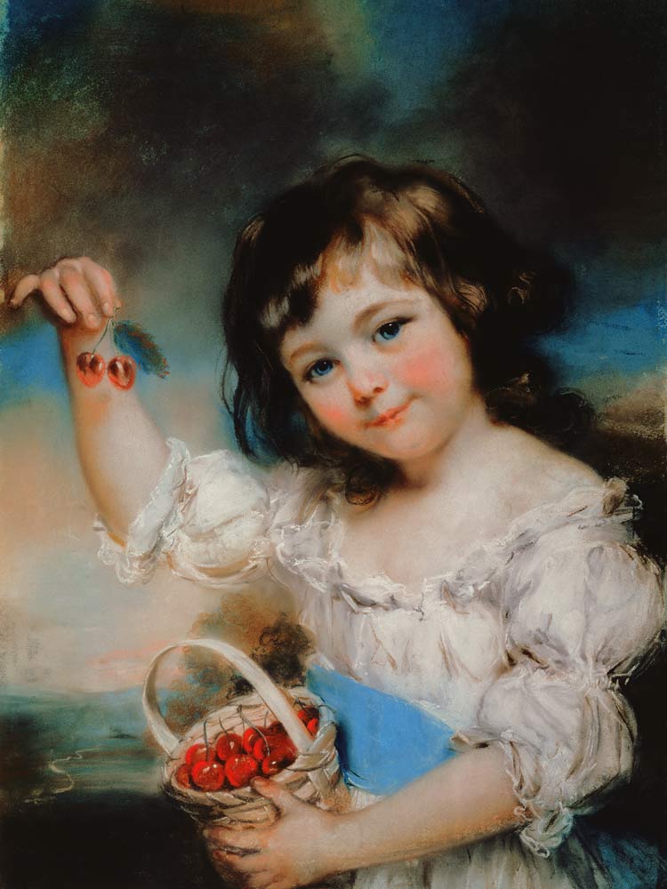 Little Girl with Cherries van John Russell