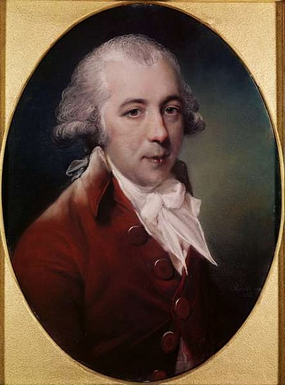 Portrait of Richard Brinsley Sheridan (1751-1816) 1788 (pastel on grey paper) van John Russell