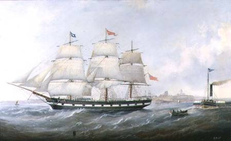 The Ship 'Salacia' at the Mouth of the Tyne van John Scott