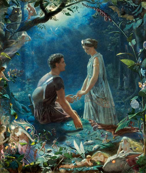 Hermia and Lysander. A Midsummer Night's Dream van John Simmons