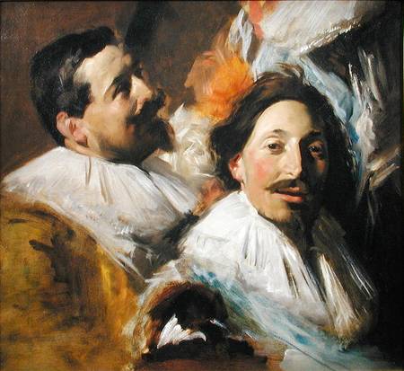 Two Heads from the Banquet of the Officers van John Singer Sargent