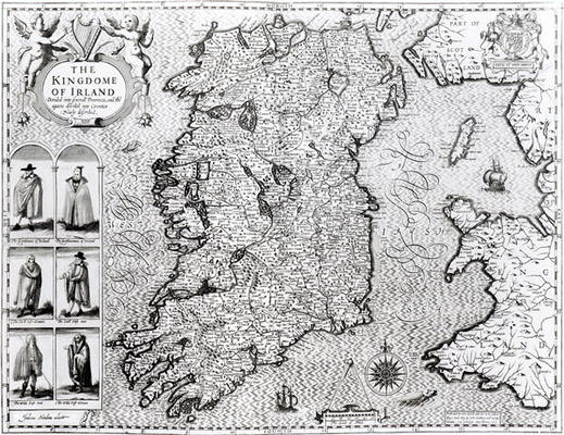The Kingdom of Ireland, engraved by Jodocus Hondius (1563-1612), 'Theatre of the Empire of Great Bri van John Speed