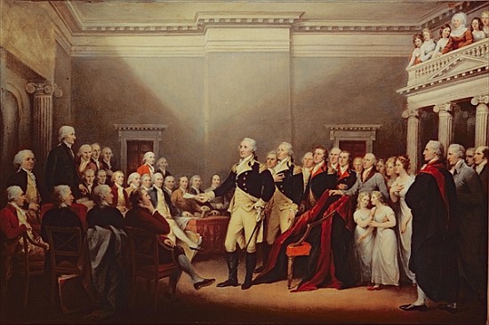 The Resignation of George Washington on 23rd December 1783, c.1822 van John Trumbull