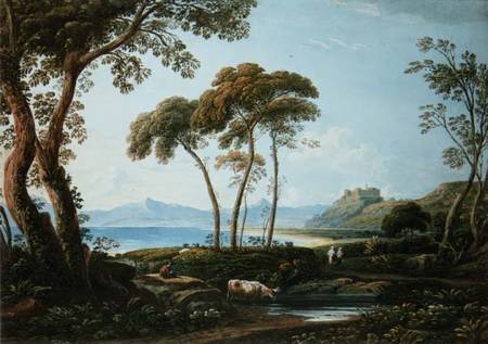 Landscape with Harlech Castle van John Varley