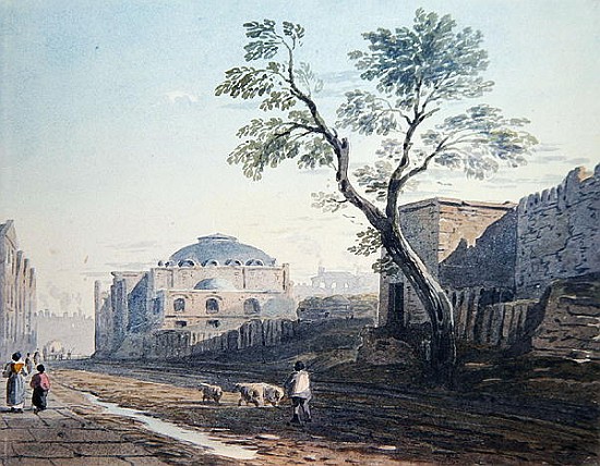 Scotch Church and the remains of London Wall van John Varley