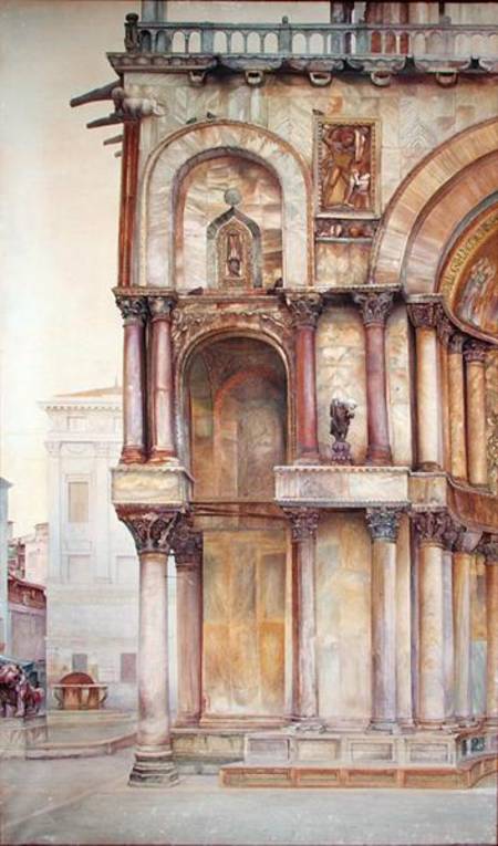 Corner of the Facade of St. Mark's Basilica, Venice van John Wharlton Bunney