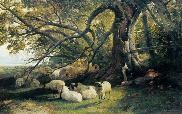 Resting Flock van John William Bottomley