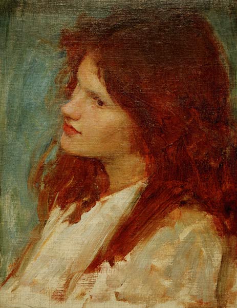 J.W.Waterhouse / Head of a Girl van John William Waterhouse