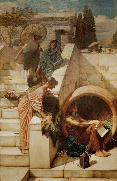 Diogenes / Painting by J.W.Waterhouse van John William Waterhouse