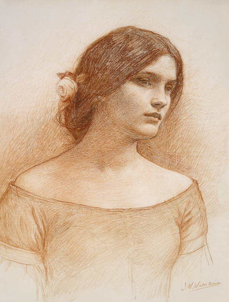 Study for The Lady Clare van John William Waterhouse