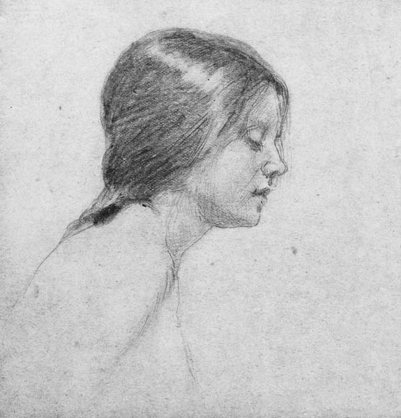 A Study for 'Echo and Narcissus' (pencil on paper) van John William Waterhouse