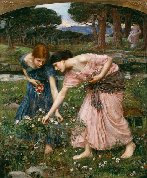 'Gather Ye Rosebuds While Ye May' van John William Waterhouse